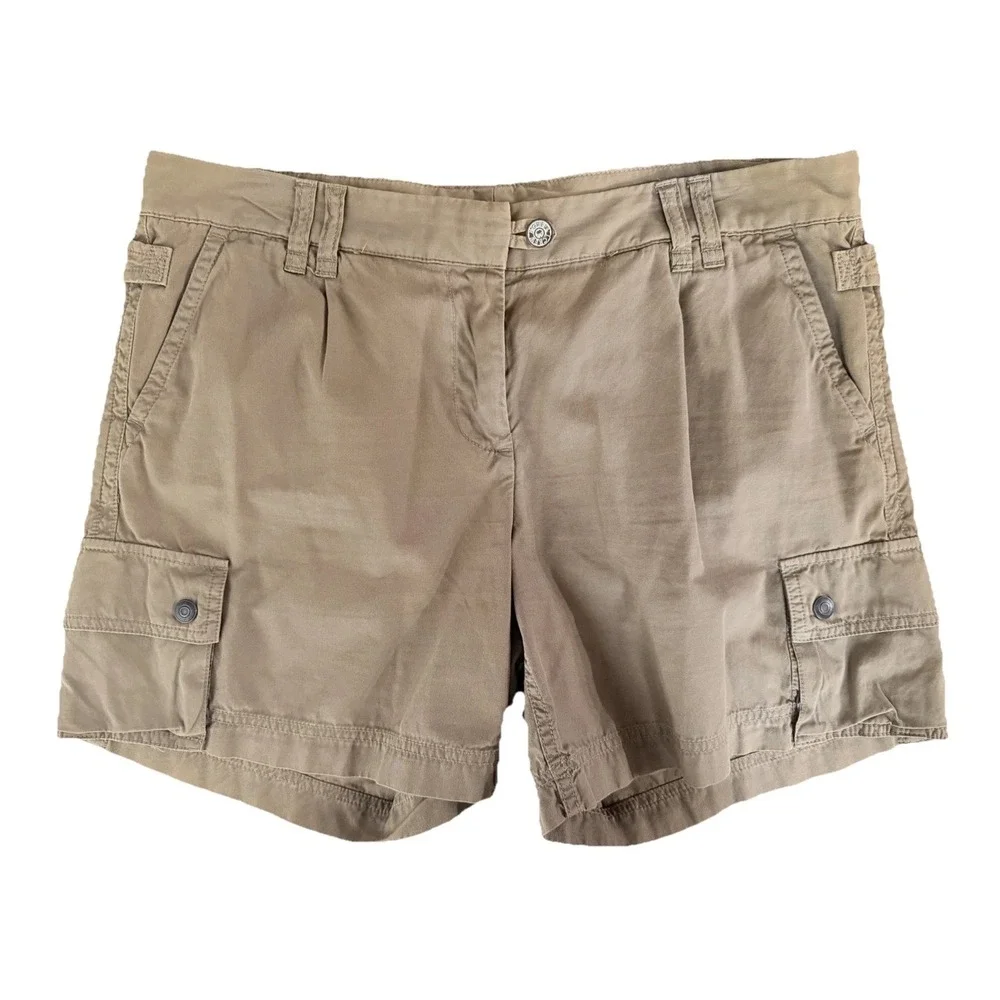 J.Crew Factory City Fit Chino Shorts Womens 10 Khaki Cargo Cotton